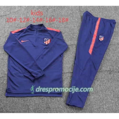 Atlético Madrid Dječji Komplet Sweatshirts Plava 2018/19 Atlético Madrid Dječji Komplet Sweatshirts Plava 2018/19